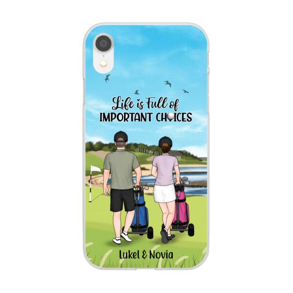 Personalized Phone Case, Golf Pushing Cart Partners - Couple And Friends, Gift For Golf Lovers