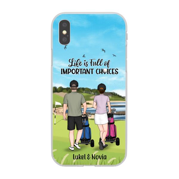 Personalized Phone Case, Golf Pushing Cart Partners - Couple And Friends, Gift For Golf Lovers