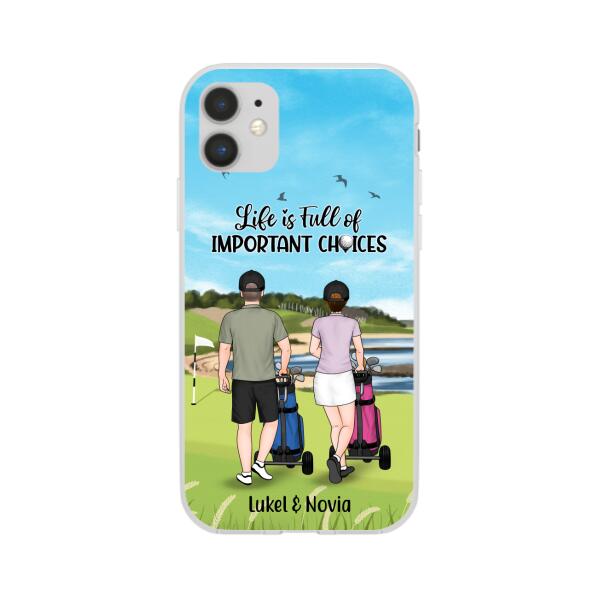 Personalized Phone Case, Golf Pushing Cart Partners - Couple And Friends, Gift For Golf Lovers