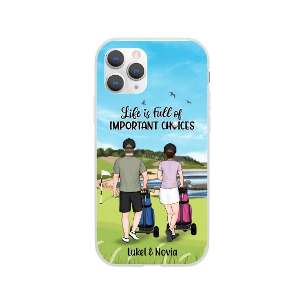 Personalized Phone Case, Golf Pushing Cart Partners - Couple And Friends, Gift For Golf Lovers