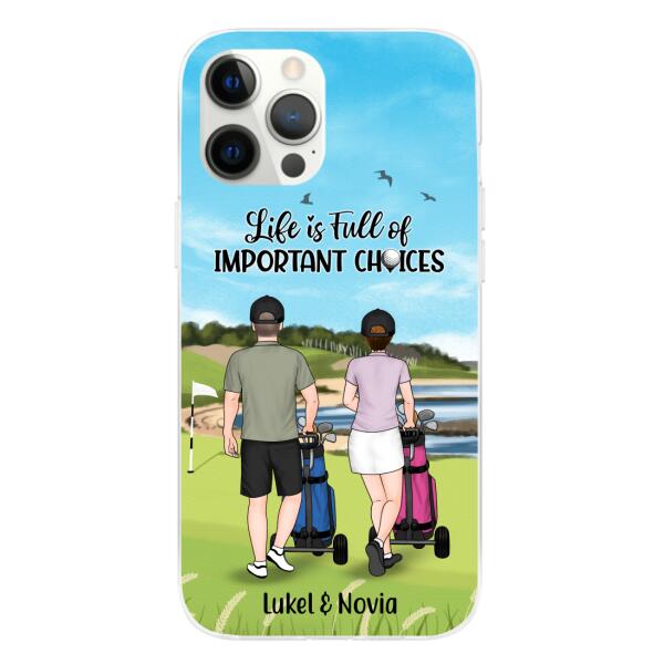 Personalized Phone Case, Golf Pushing Cart Partners - Couple And Friends, Gift For Golf Lovers