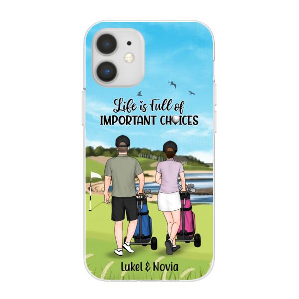 Personalized Phone Case, Golf Pushing Cart Partners - Couple And Friends, Gift For Golf Lovers