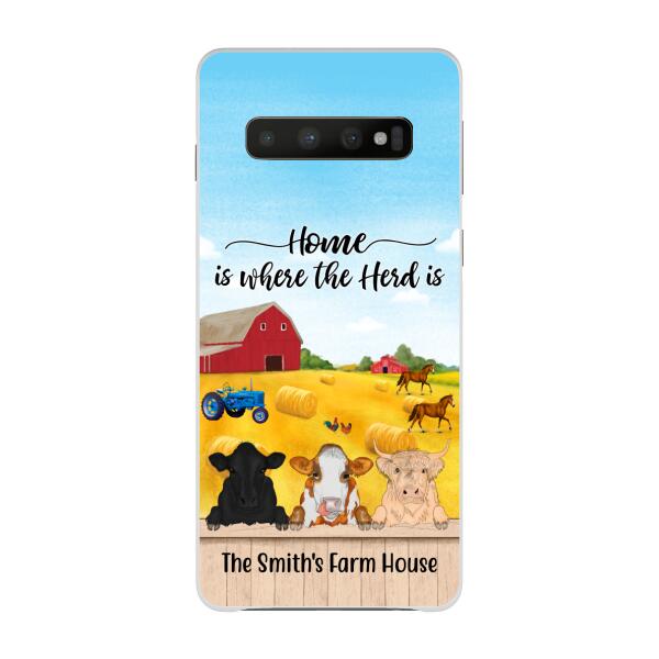 Personalized Phone Case, Cow Peeking Farm, Gift For Farmers, Cow Lovers