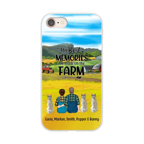 Personalized Phone Case, Couple With 3 Dogs - Life Is Better On The Farm, Gift For Farmers