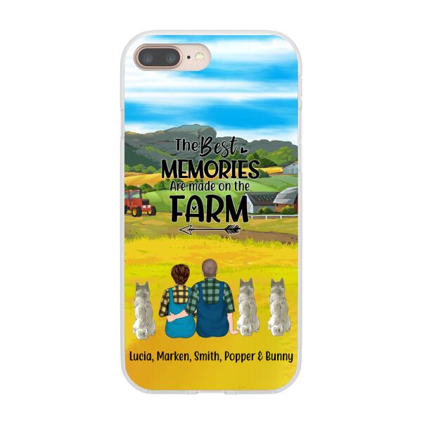 Personalized Phone Case, Couple With 3 Dogs - Life Is Better On The Farm, Gift For Farmers