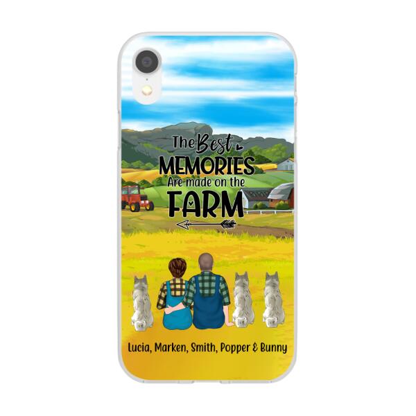 Personalized Phone Case, Couple With 3 Dogs - Life Is Better On The Farm, Gift For Farmers