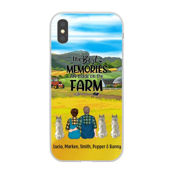 Personalized Phone Case, Couple With 3 Dogs - Life Is Better On The Farm, Gift For Farmers