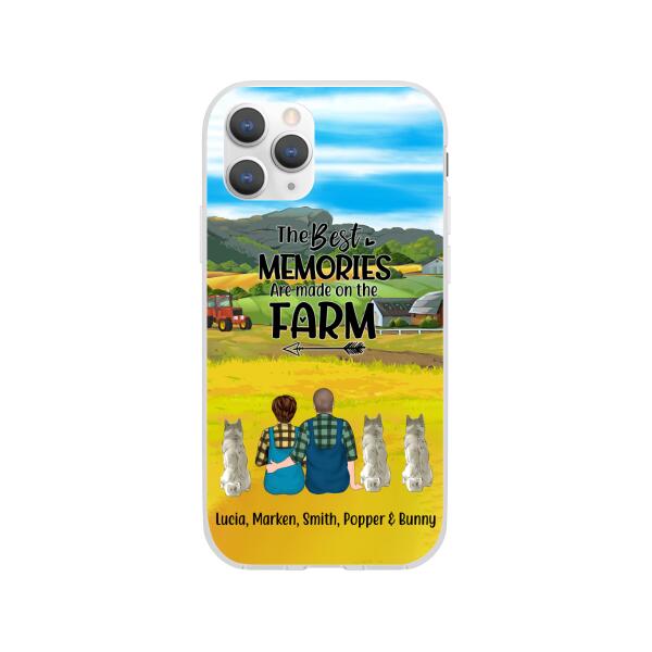 Personalized Phone Case, Couple With 3 Dogs - Life Is Better On The Farm, Gift For Farmers