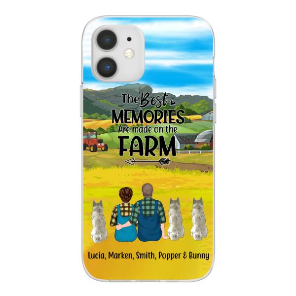 Personalized Phone Case, Couple With 3 Dogs - Life Is Better On The Farm, Gift For Farmers