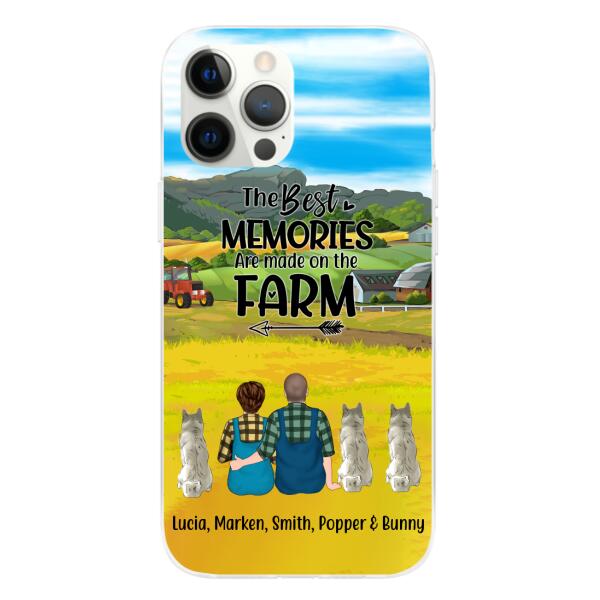 Personalized Phone Case, Couple With 3 Dogs - Life Is Better On The Farm, Gift For Farmers