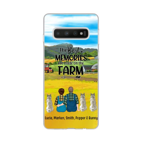 Personalized Phone Case, Couple With 3 Dogs - Life Is Better On The Farm, Gift For Farmers