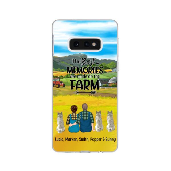 Personalized Phone Case, Couple With 3 Dogs - Life Is Better On The Farm, Gift For Farmers