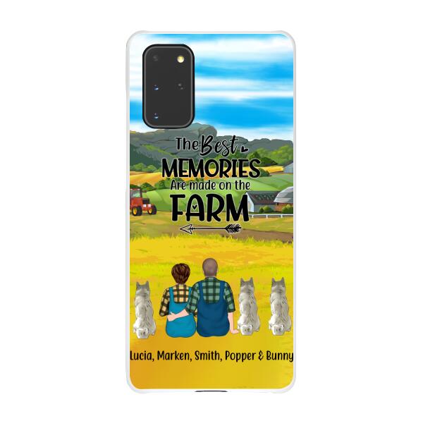 Personalized Phone Case, Couple With 3 Dogs - Life Is Better On The Farm, Gift For Farmers