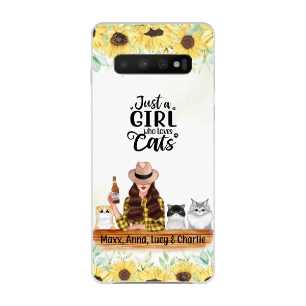 Personalized Phone Case, Just A Girl Who Loves Cats, Gift For Cat Lovers