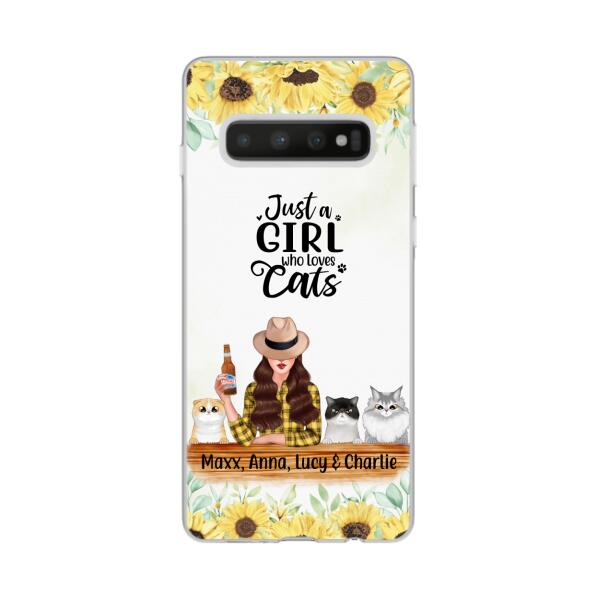 Personalized Phone Case, Just A Girl Who Loves Cats, Gift For Cat Lovers