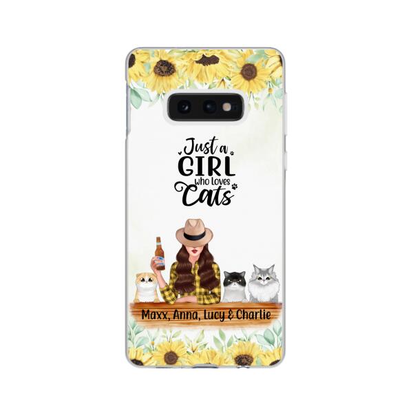 Personalized Phone Case, Just A Girl Who Loves Cats, Gift For Cat Lovers