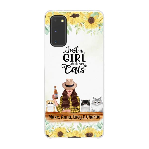 Personalized Phone Case, Just A Girl Who Loves Cats, Gift For Cat Lovers