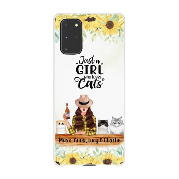 Personalized Phone Case, Just A Girl Who Loves Cats, Gift For Cat Lovers