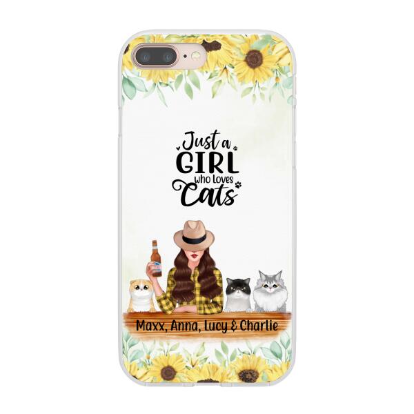 Personalized Phone Case, Just A Girl Who Loves Cats, Gift For Cat Lovers