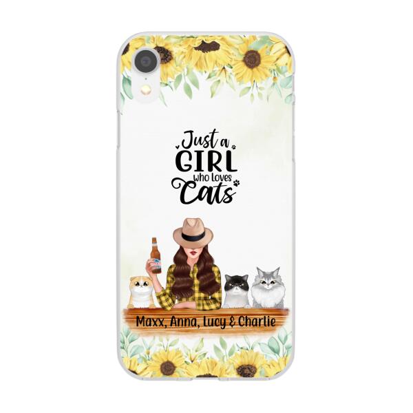 Personalized Phone Case, Just A Girl Who Loves Cats, Gift For Cat Lovers