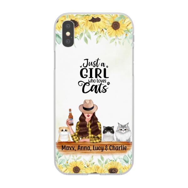 Personalized Phone Case, Just A Girl Who Loves Cats, Gift For Cat Lovers