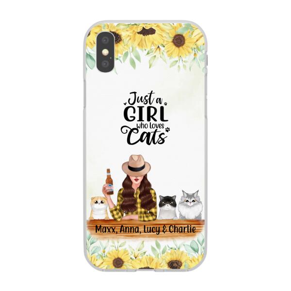 Personalized Phone Case, Just A Girl Who Loves Cats, Gift For Cat Lovers