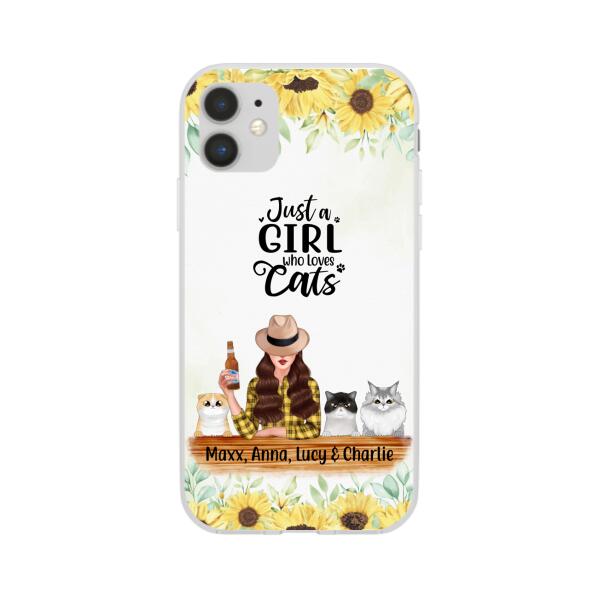 Personalized Phone Case, Just A Girl Who Loves Cats, Gift For Cat Lovers