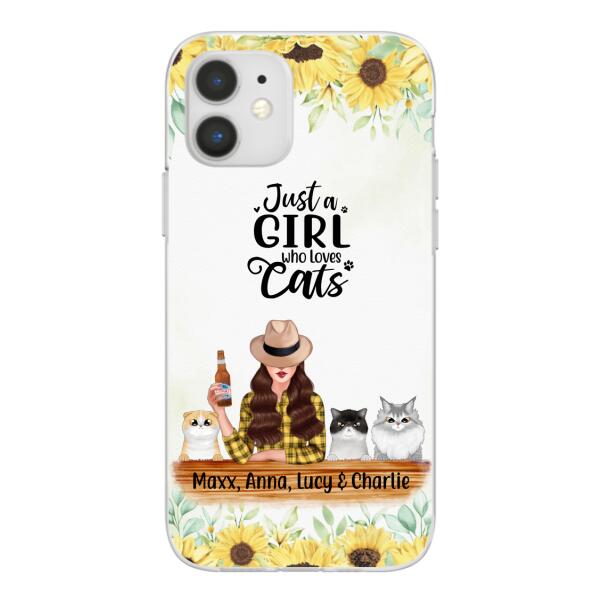 Personalized Phone Case, Just A Girl Who Loves Cats, Gift For Cat Lovers