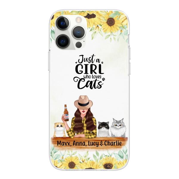 Personalized Phone Case, Just A Girl Who Loves Cats, Gift For Cat Lovers