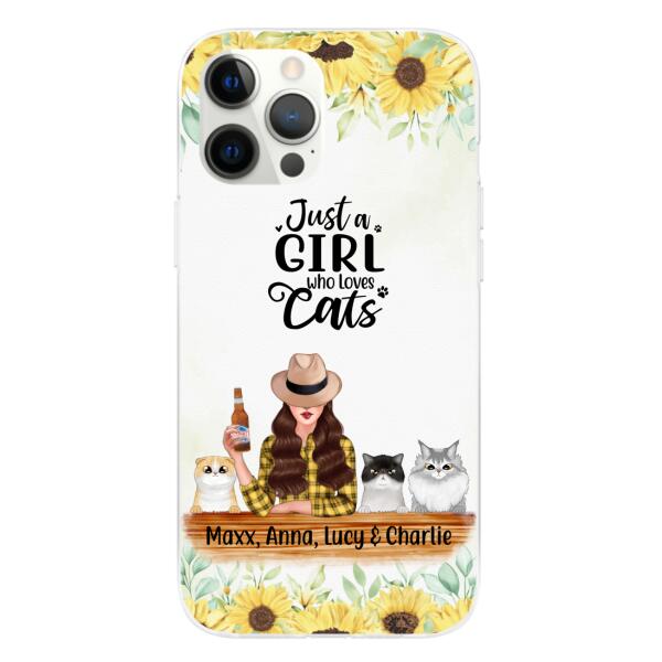 Personalized Phone Case, Just A Girl Who Loves Cats, Gift For Cat Lovers