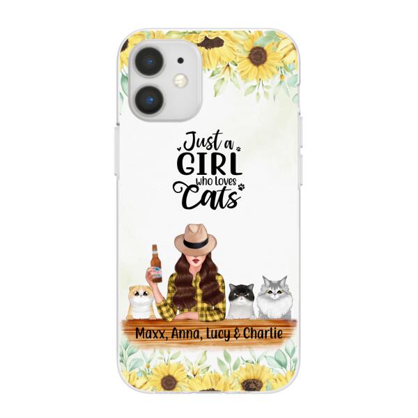 Personalized Phone Case, Just A Girl Who Loves Cats, Gift For Cat Lovers