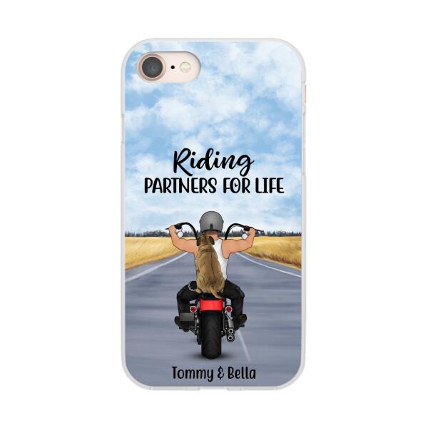 Riding Partner for Life - Personalized Gifts Custom Dog Phone Case for Dog Dad, Dog Lovers