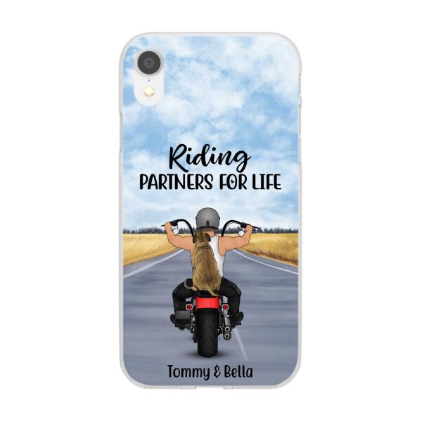 Riding Partner for Life - Personalized Gifts Custom Dog Phone Case for Dog Dad, Dog Lovers