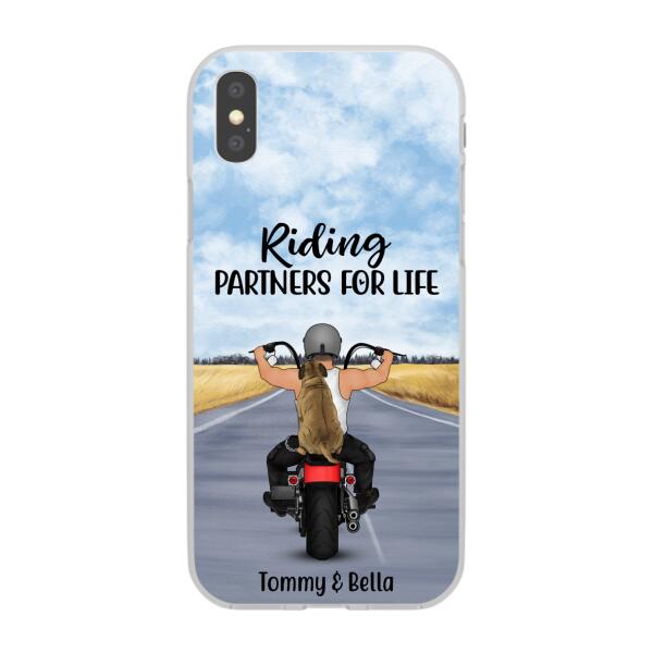 Riding Partner for Life - Personalized Gifts Custom Dog Phone Case for Dog Dad, Dog Lovers