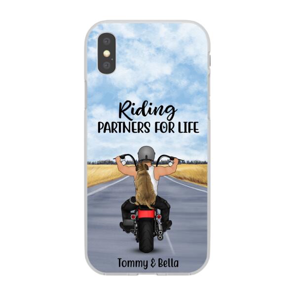 Riding Partner for Life - Personalized Gifts Custom Dog Phone Case for Dog Dad, Dog Lovers