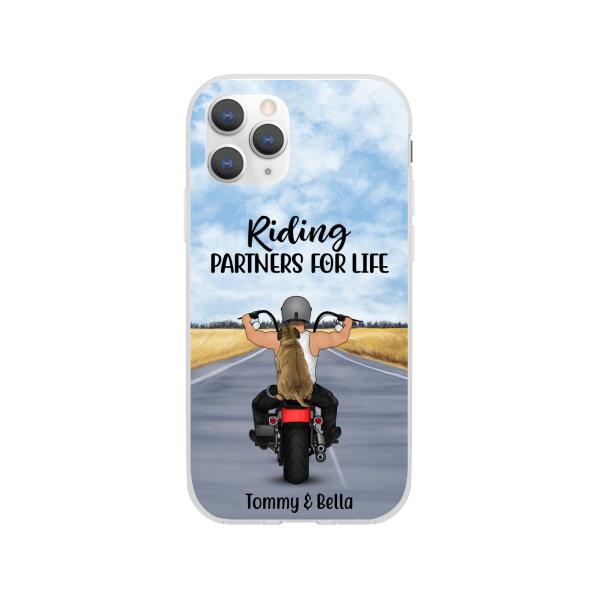 Riding Partner for Life - Personalized Gifts Custom Dog Phone Case for Dog Dad, Dog Lovers