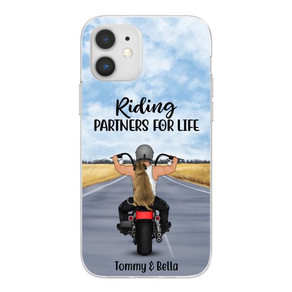 Riding Partner for Life - Personalized Gifts Custom Dog Phone Case for Dog Dad, Dog Lovers