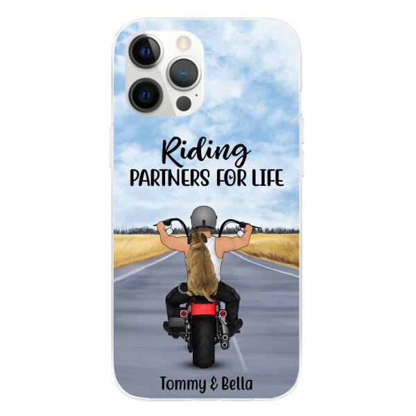 Riding Partner for Life - Personalized Gifts Custom Dog Phone Case for Dog Dad, Dog Lovers