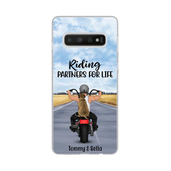 Riding Partner for Life - Personalized Gifts Custom Dog Phone Case for Dog Dad, Dog Lovers