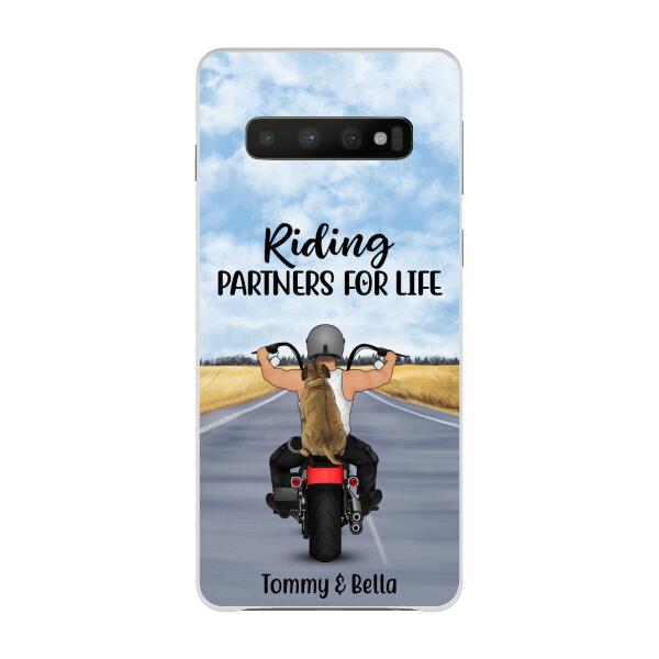 Riding Partner for Life - Personalized Gifts Custom Dog Phone Case for Dog Dad, Dog Lovers