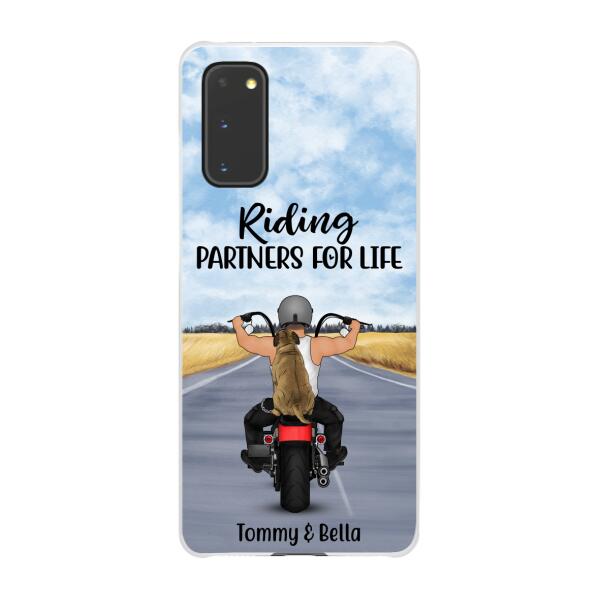 Riding Partner for Life - Personalized Gifts Custom Dog Phone Case for Dog Dad, Dog Lovers