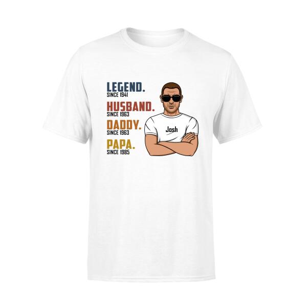 Legend Husband Dad Papa - Personalized Gifts Custom Shirt for Grandpa for Dad