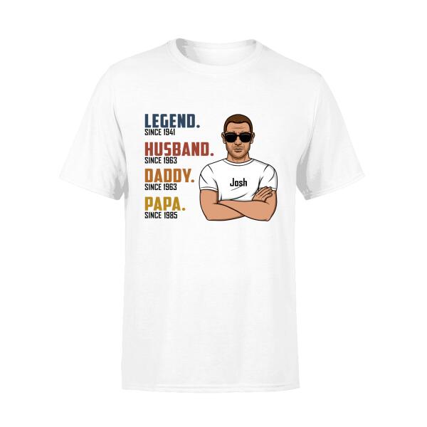 Legend Husband Dad Papa - Personalized Gifts Custom Shirt for Grandpa for Dad