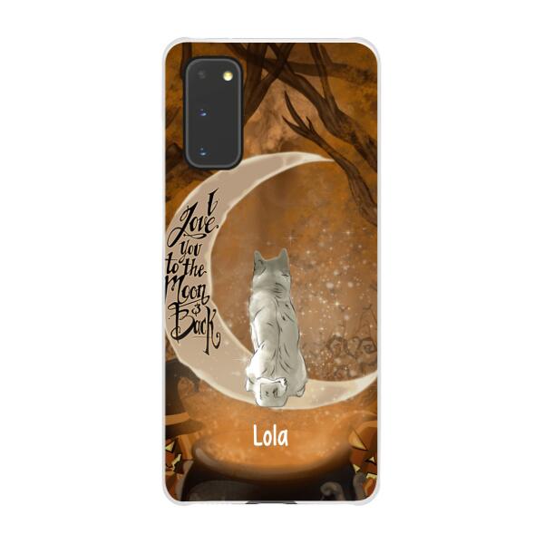 Personalized Phone Case, I Love You To The Moon And Back - Halloween Gift, Gift For Dog Lovers, Cat Lovers, Rabbit Lovers