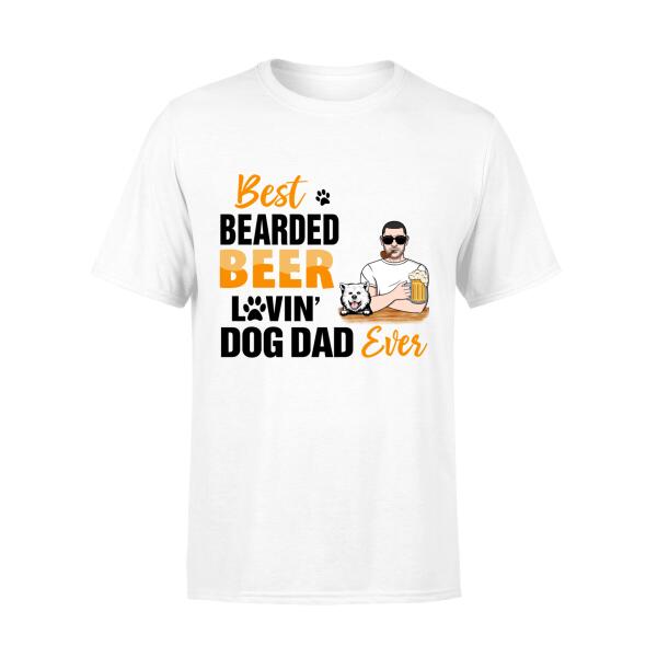 Best Bearded Beer-Loving Dog Dad Ever - Personalized Gifts Custom Dog Shirt for Dog Dad, Dog Lovers