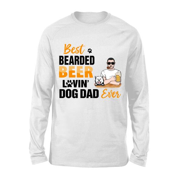 Best Bearded Beer-Loving Dog Dad Ever - Personalized Gifts Custom Dog Shirt for Dog Dad, Dog Lovers