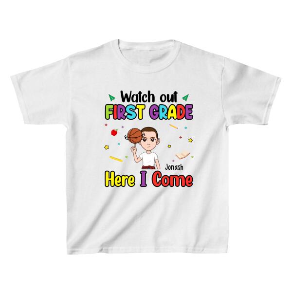 Personalized Shirt, Watch Out First Grade Here I Come, Back To School Gifts For Students