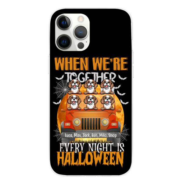 Personalized Phone Case, Up To 6 Pets, Every Night Is Halloween, Gift For Halloween, Gift For Dog Lovers And Cat Lovers