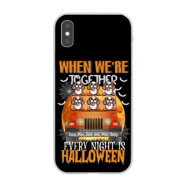 Personalized Phone Case, Up To 6 Pets, Every Night Is Halloween, Gift For Halloween, Gift For Dog Lovers And Cat Lovers