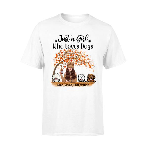 Personalized Shirt, Just A Girl Who Loves Dogs - Fall Season Gift, Gift For Dog Lovers